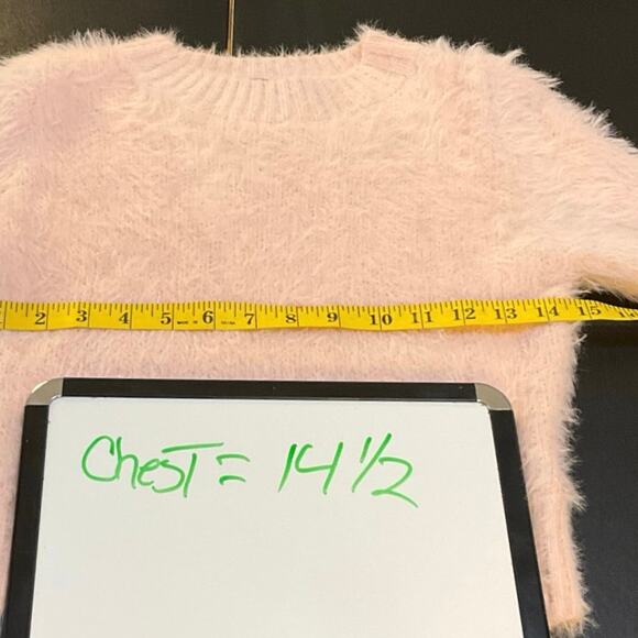 Minkpink Pink Fuzzy Knit Sweater Top Size M Short Sleeve Soft Cozy - Picture 9 of 10